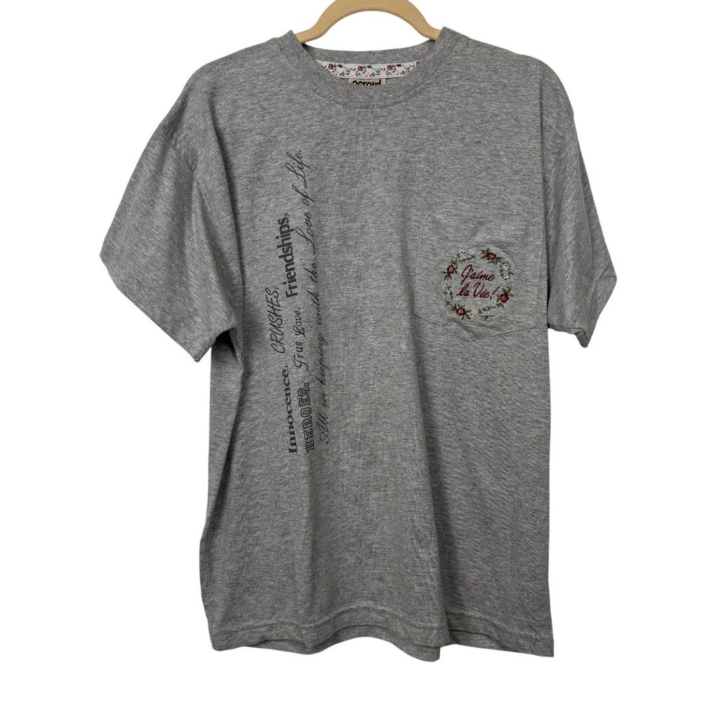 Vintage Gerard Works M "Jaime La Vie" Embroidered T-Shirt Grandmacore